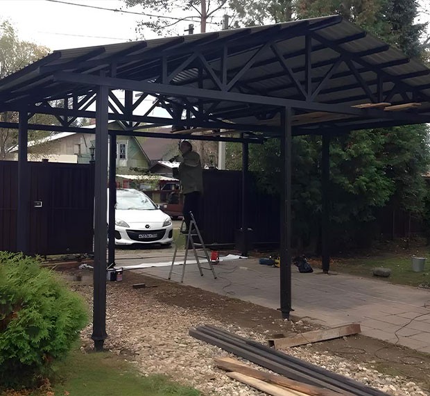 Винтовые сваи для навеса в Белогорске (Крыму)