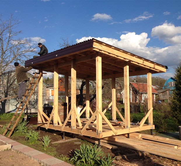 Монтаж винтовых свай под беседку в Белогорске (Крыму)