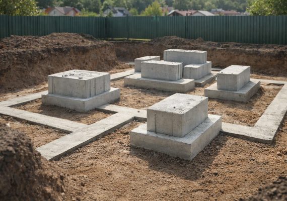 Подготовка к монтажу фундамента ФБС